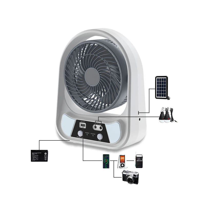 Abanico recargable 14 solar con alta voz
